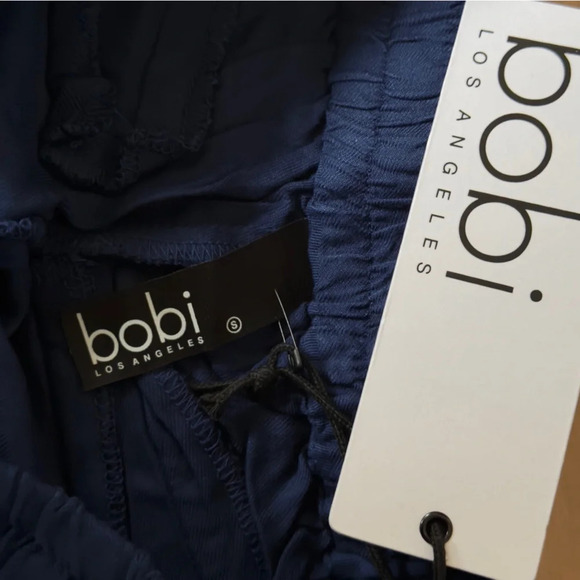 Bobi Los Angeles Elastic Pull-on Ankle Navy Naval Slim Pant Size Small Tapered - Picture 5 of 9